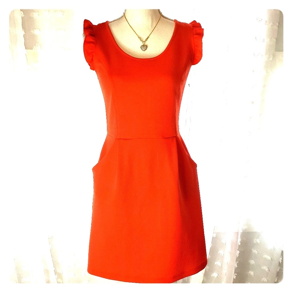 Xhilaration Orange Dress Sz M Like New